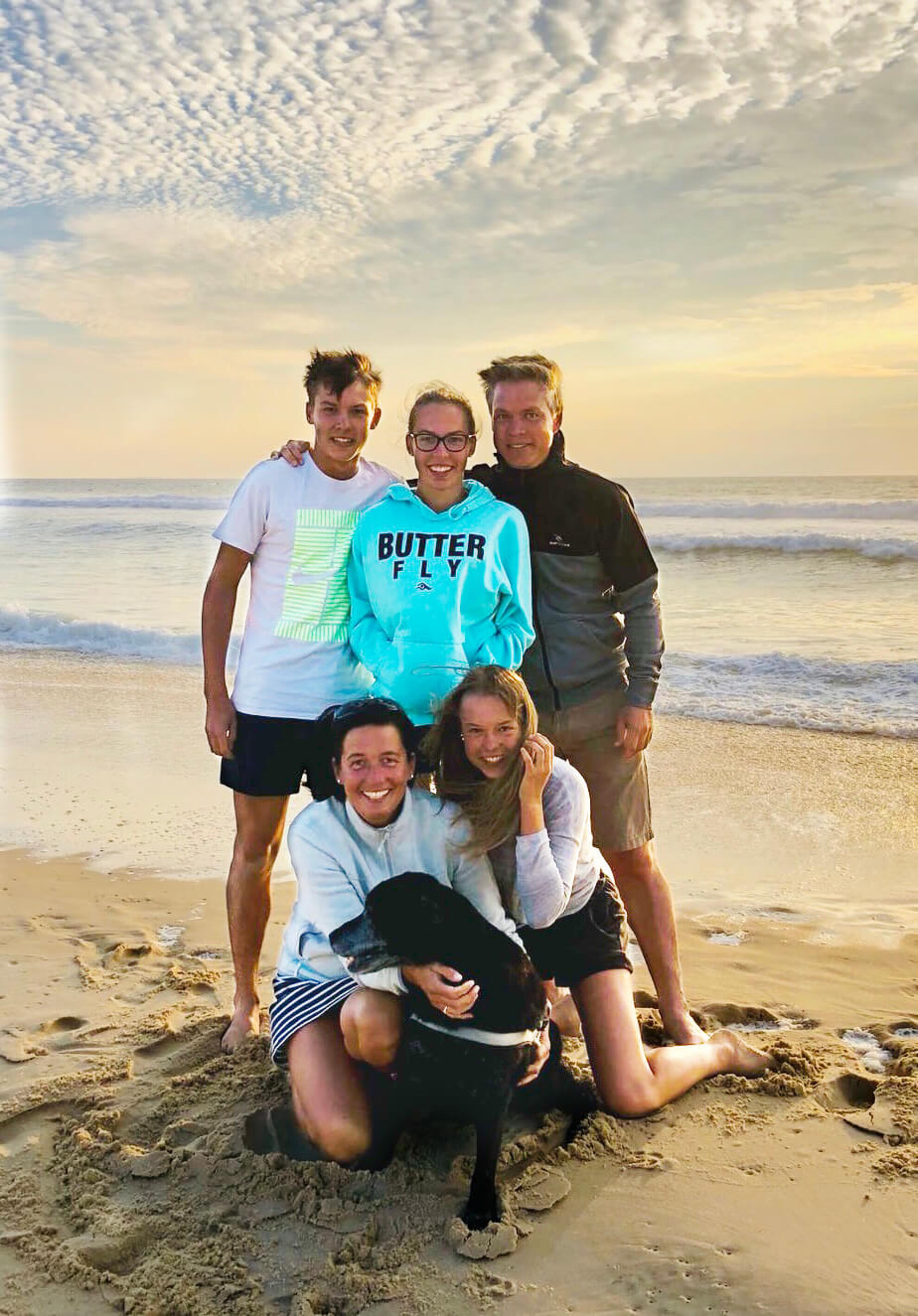 Die Familie Wiesner am Strand